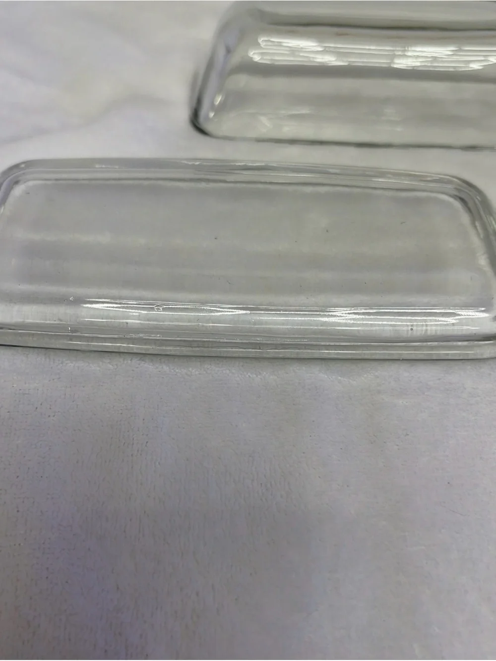 vintage Anchor Hocking clear glass covered butter dish